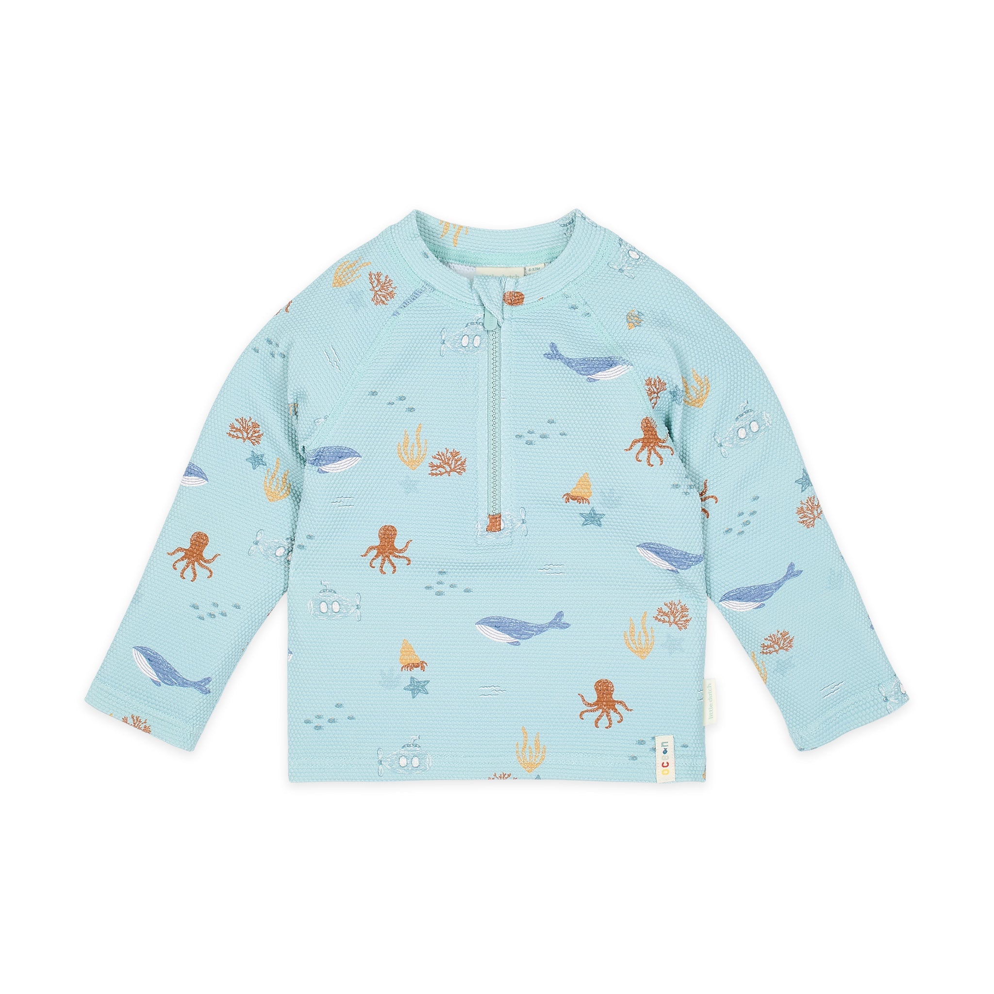 LITTLE DUTCH. Μπλουζάκι μακρυμάνικο με προστασία UV Ocean Friends - Νο 98/104