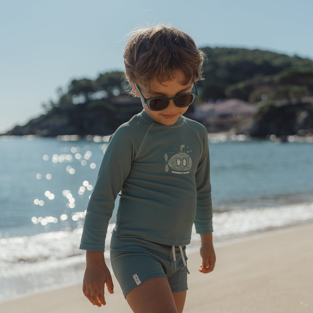 LITTLE DUTCH. Μπλουζάκι μακρυμάνικο με προστασία UV Ocean Green - Νο 74/80