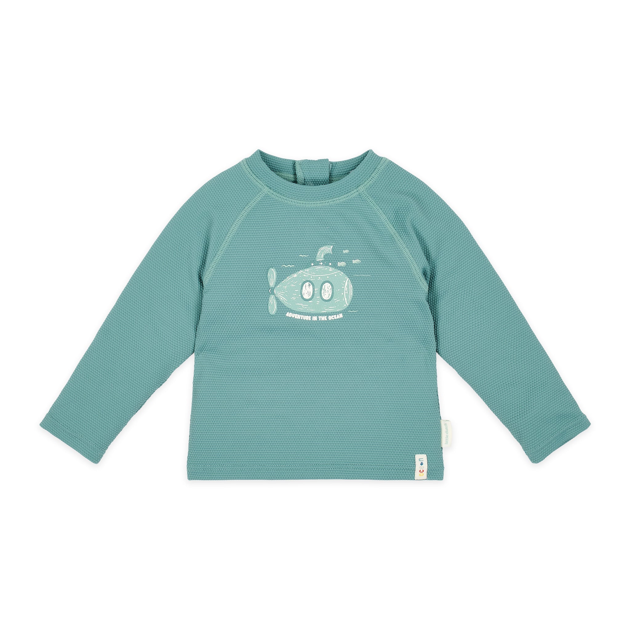 LITTLE DUTCH. Μπλουζάκι μακρυμάνικο με προστασία UV Ocean Green - Νο 86/92
