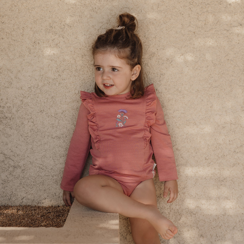 LITTLE DUTCH. Μπλουζάκι μακρυμάνικο με προστασία UV Dreamy Pink Sparkle - Νο 86/92
