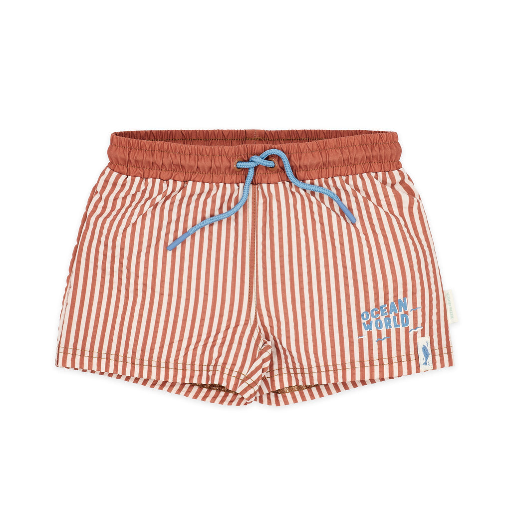 LITTLE DUTCH. Παιδικό μαγιό βερμούδα για αγόρια Ocean Brown Stripes - Νο 86/92