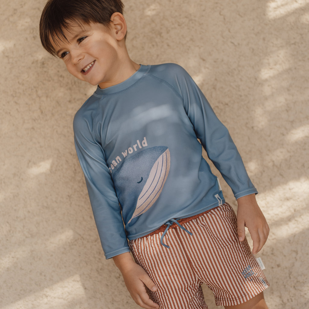LITTLE DUTCH. Παιδικό μαγιό βερμούδα για αγόρια Ocean Brown Stripes - Νο 86/92