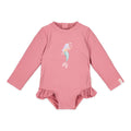 LITTLE DUTCH. Ολόσωμο μακρυμάνικο μαγιό με βολάν Dreamy Pink - Νο 98/104