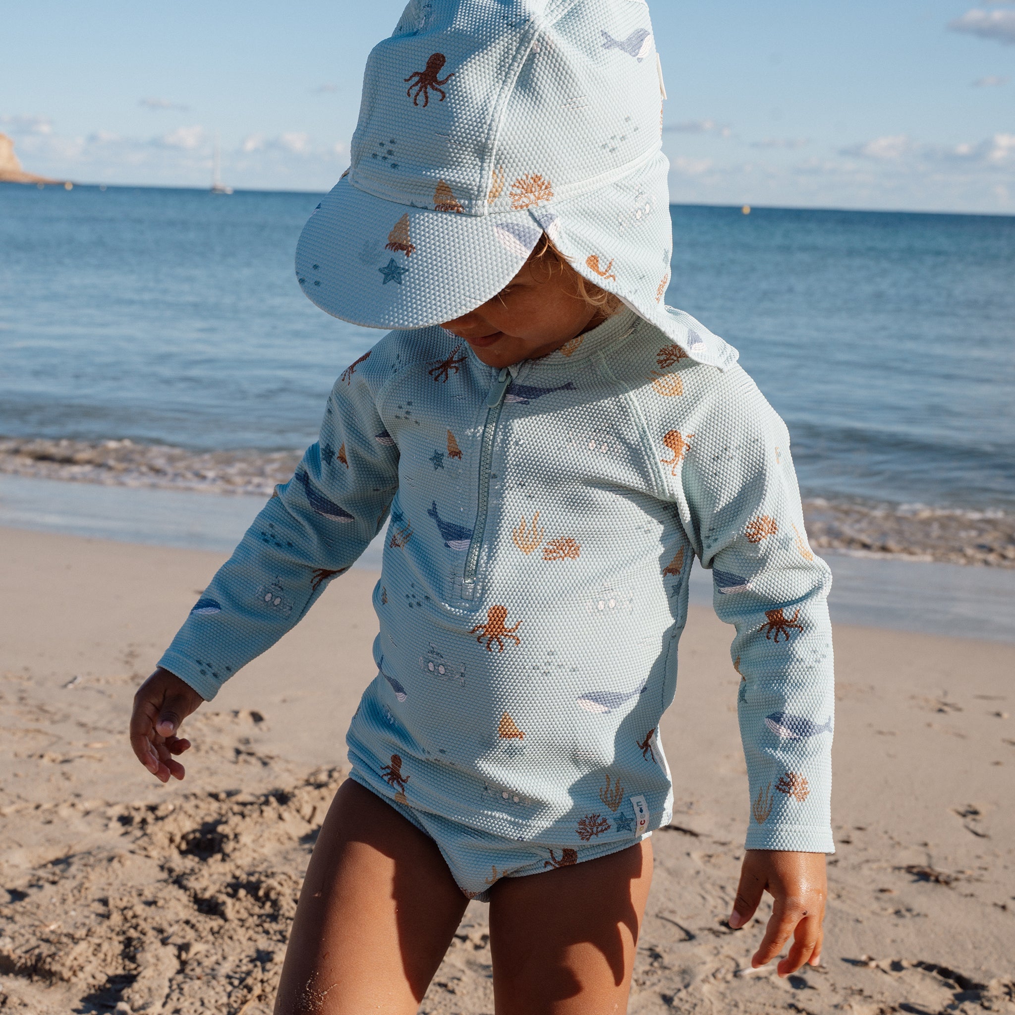 LITTLE DUTCH. Παιδικό καπέλο ήλιου Ocean Friends - Νο 3 (48,5-50εκ.)