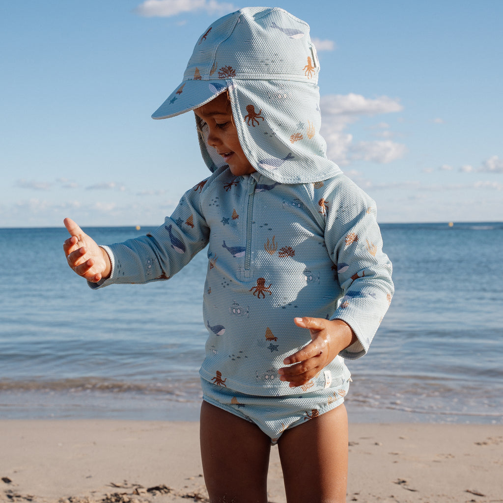 LITTLE DUTCH. Παιδικό καπέλο ήλιου Ocean Friends - Νο 3 (48,5-50εκ.)