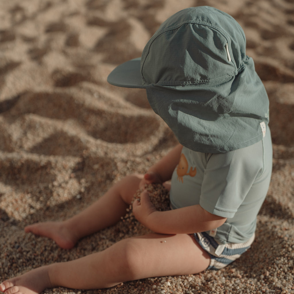 LITTLE DUTCH. Παιδικό καπέλο ήλιου Ocean Green - Νο 3 (48,5-50εκ.)