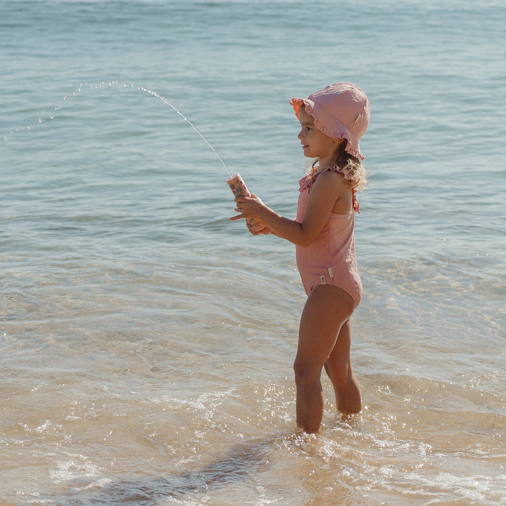 LITTLE DUTCH. Παιδικό καπέλο ήλιου Dreamy Pink Rose - Νο 3 (48,5-50εκ.)