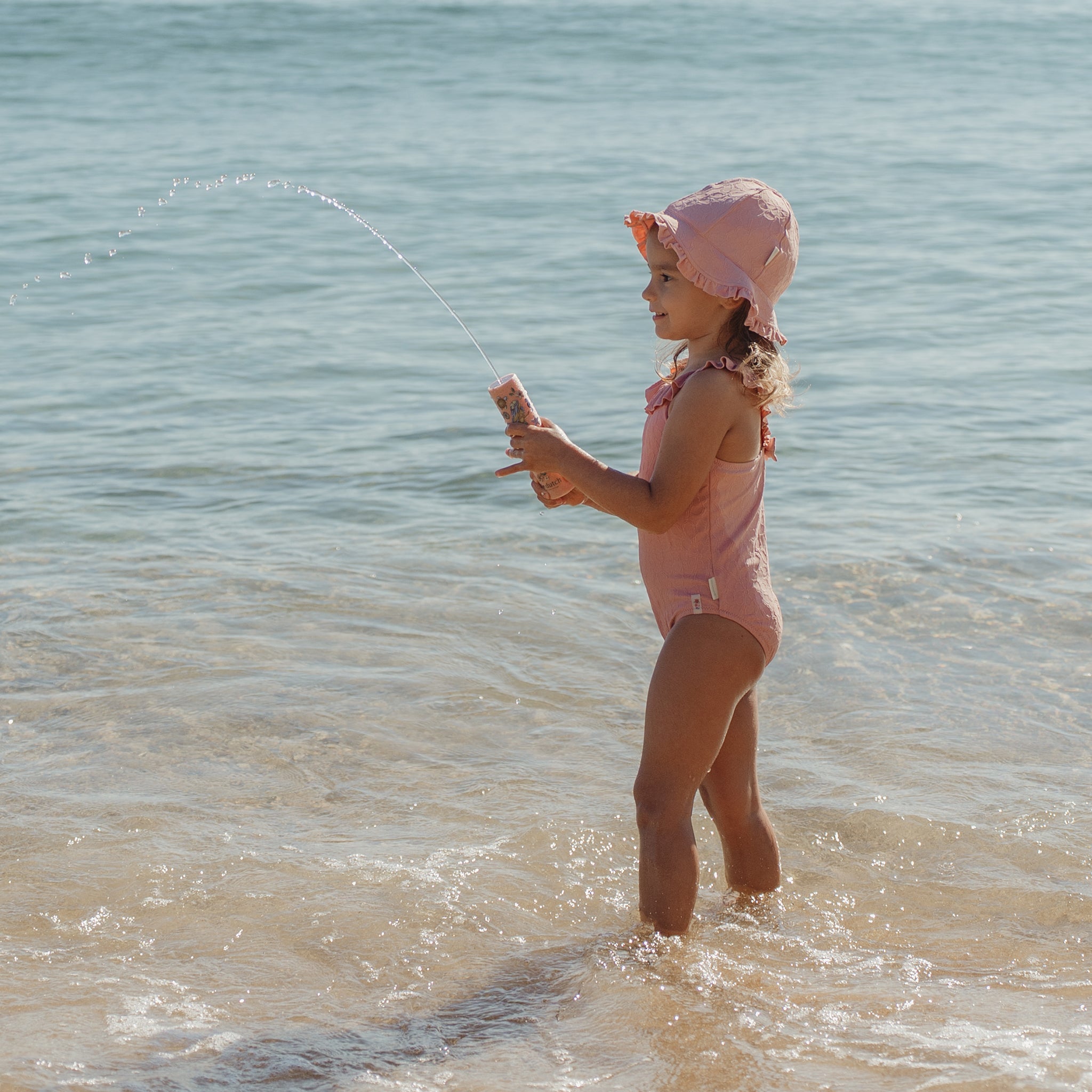 LITTLE DUTCH. Παιδικό καπέλο ήλιου Dreamy Pink Rose - Νο 3 (48,5-50εκ.)