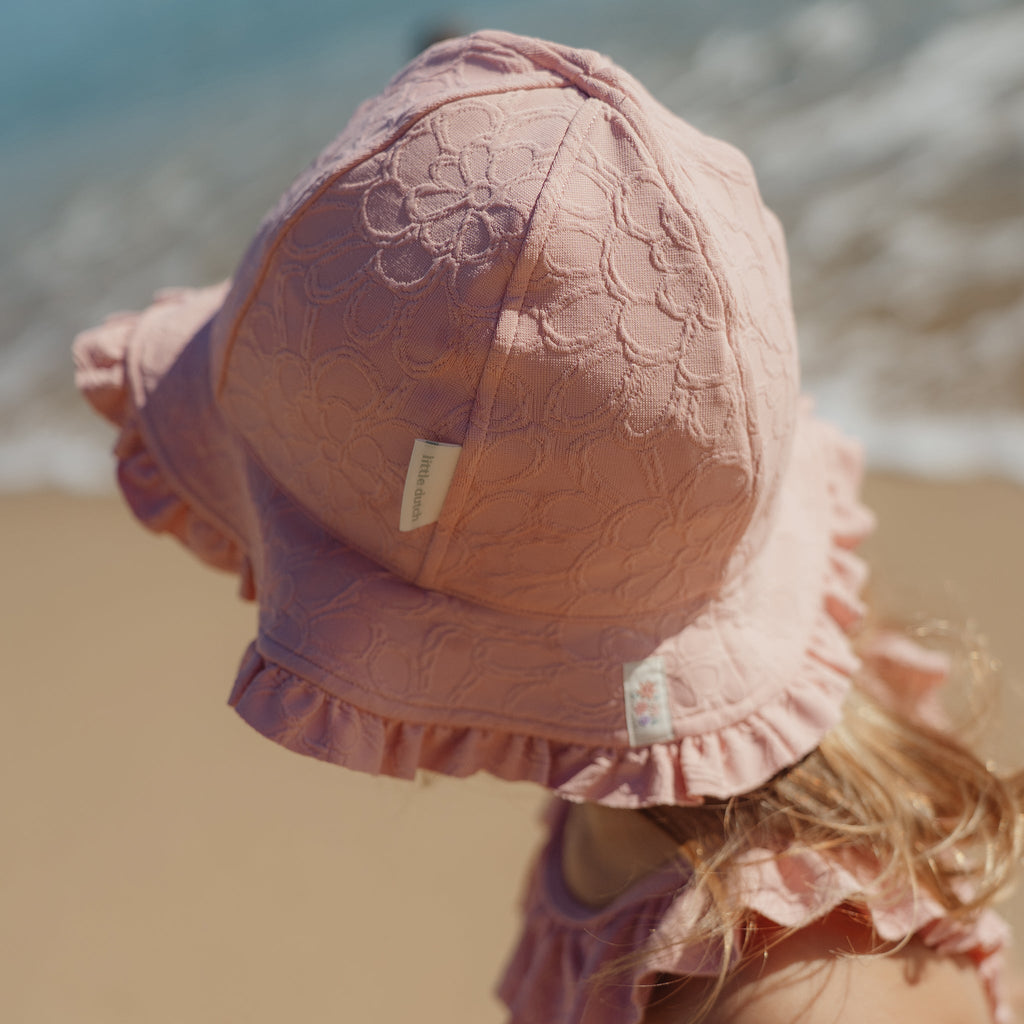 LITTLE DUTCH. Παιδικό καπέλο ήλιου Dreamy Pink Rose - Νο 3 (48,5-50εκ.)