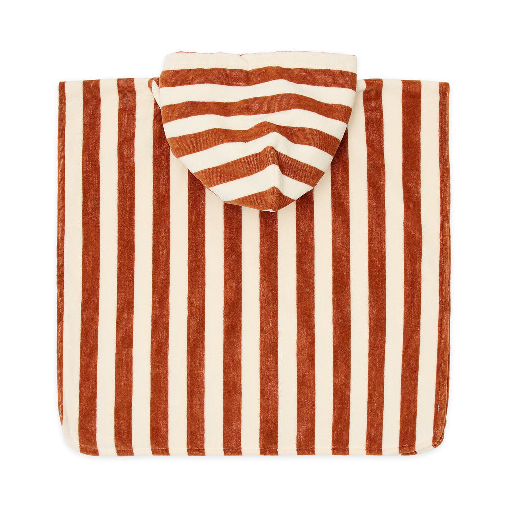 LITTLE DUTCH. Παιδικό πόντσο Ocean World Brown Stripe - One size
