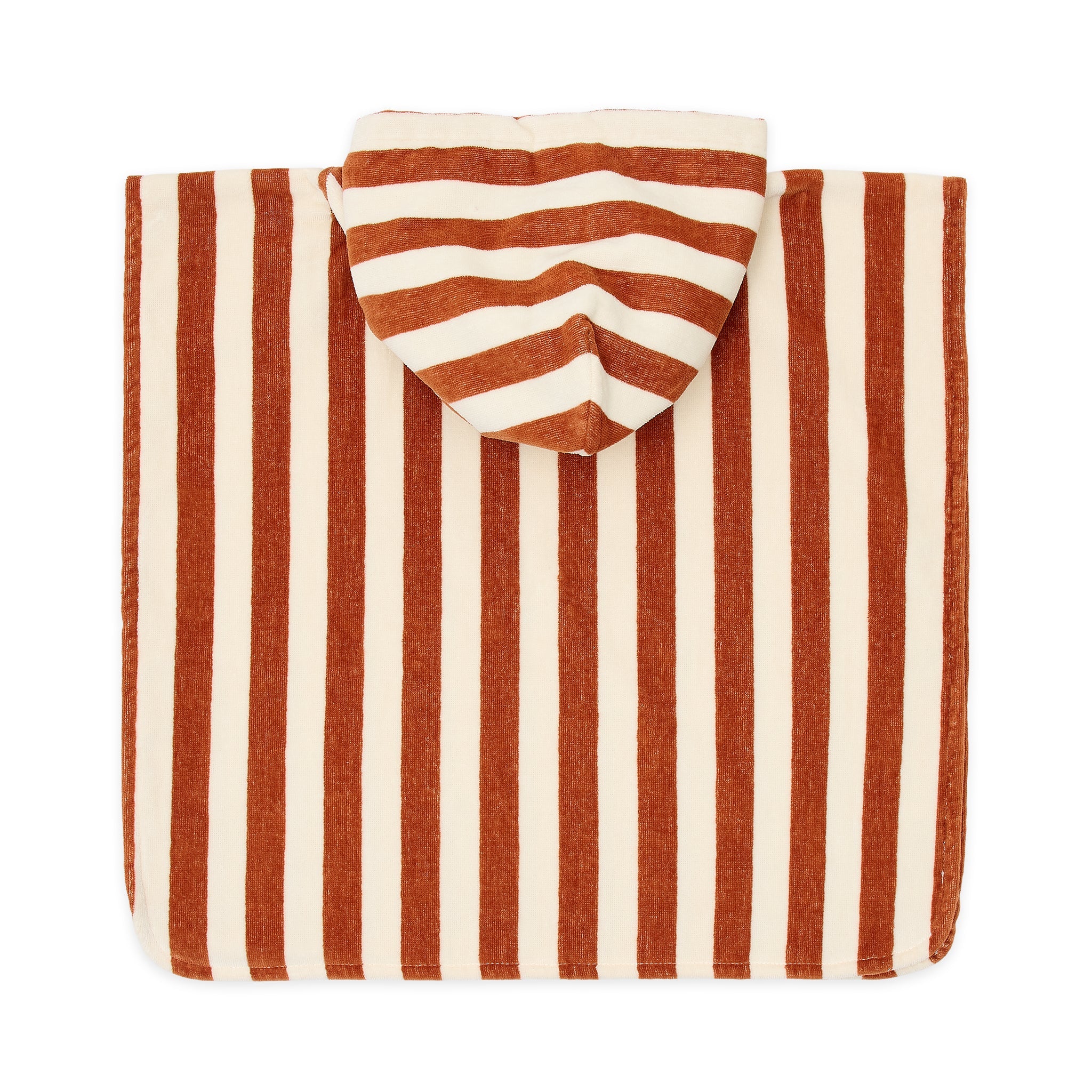 LITTLE DUTCH. Παιδικό πόντσο Ocean World Brown Stripe - One size