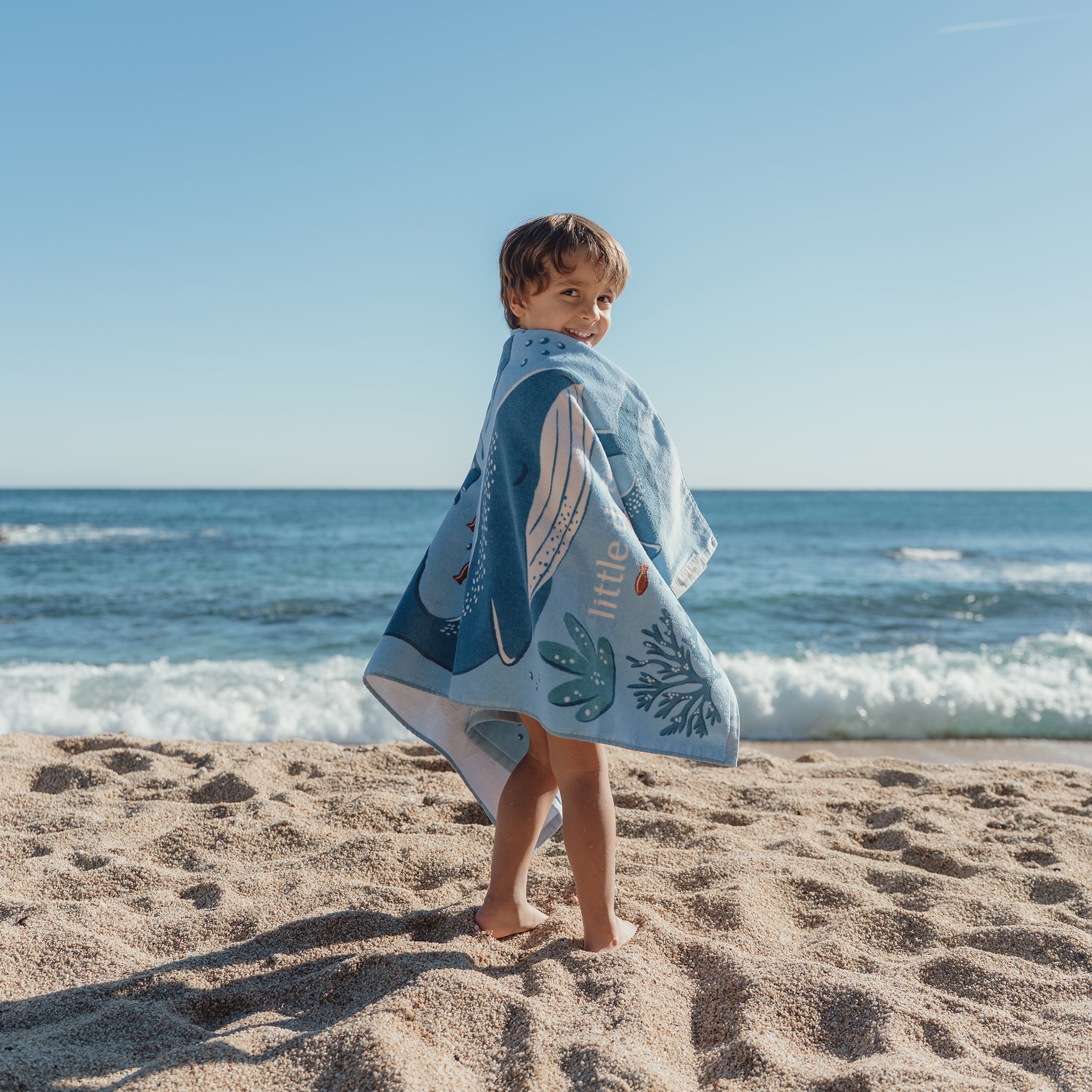 LITTLE DUTCH. Πετσέτα θαλάσσης Ocean World Blue - 60x120