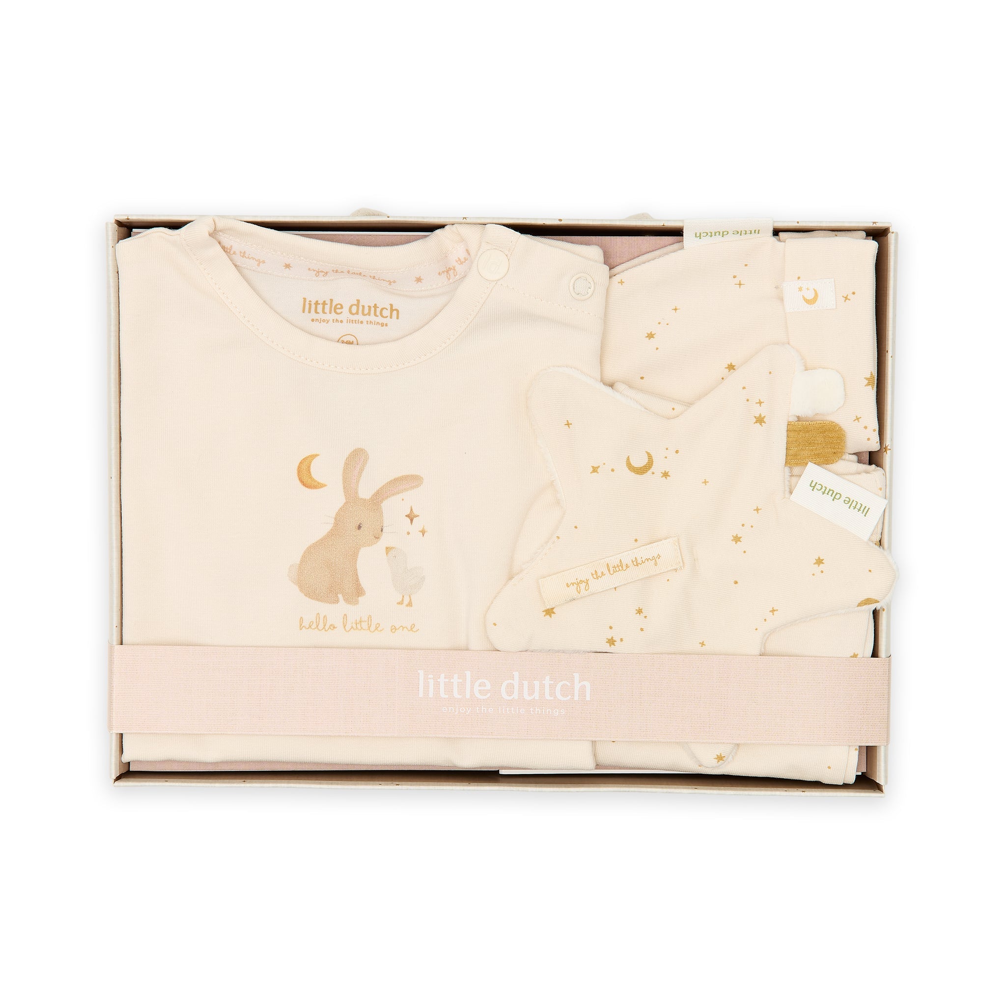 LITTLE DUTCH. Σετ δώρου με ρουχαλάκια Newborn Naturals - Νο 62/68