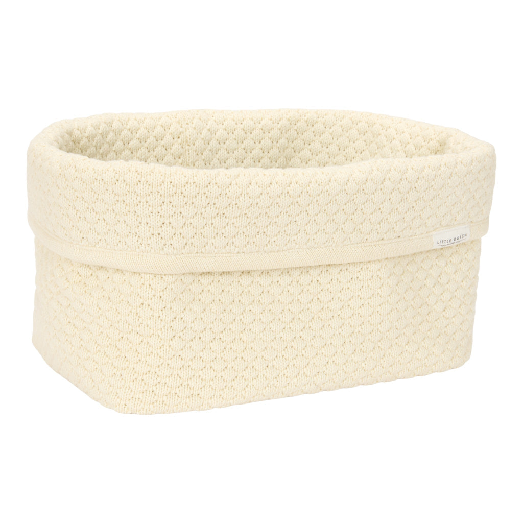 LITTLE DUTCH. Καλάθι αλλαξιέρας πλεκτό μεγάλο Pure Soft White