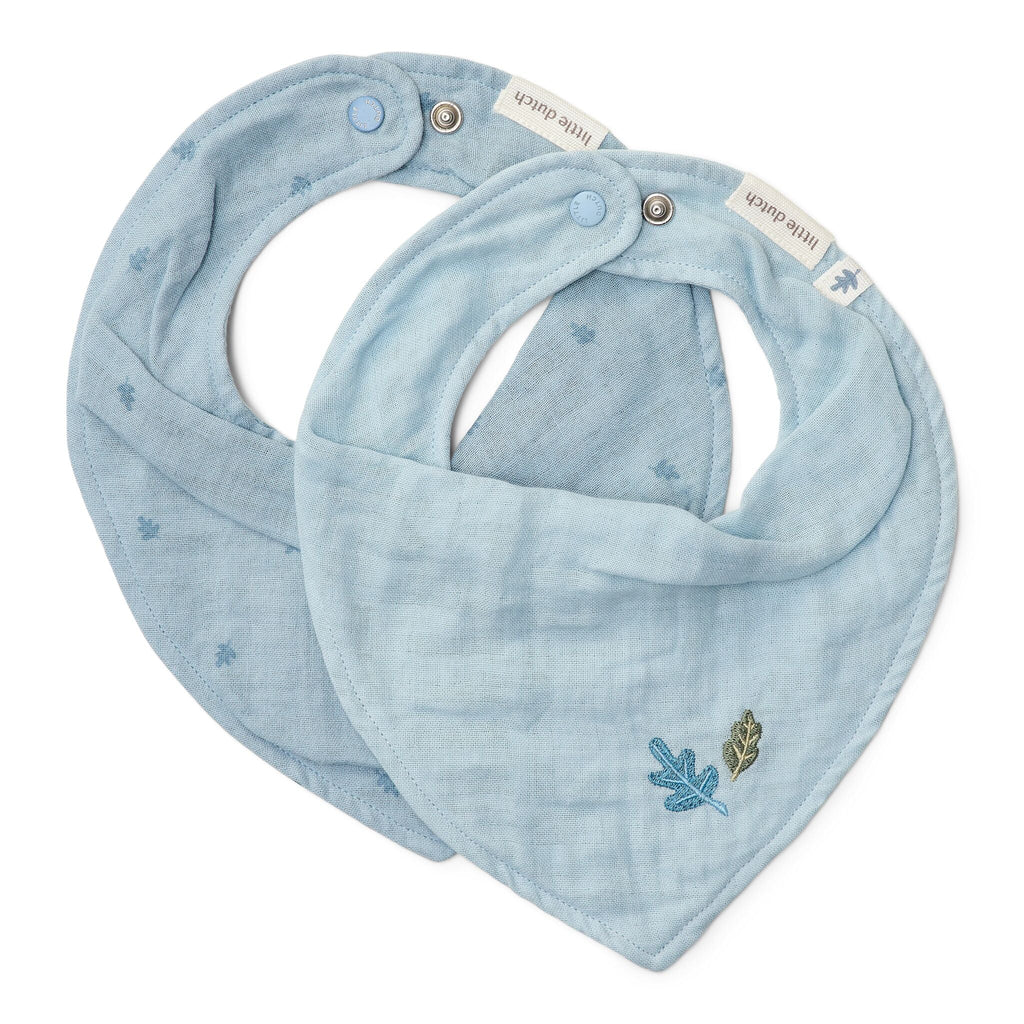 LITTLE DUTCH. Σετ 2 σαλιάρες-μπαντάνες Pure Denim Blue