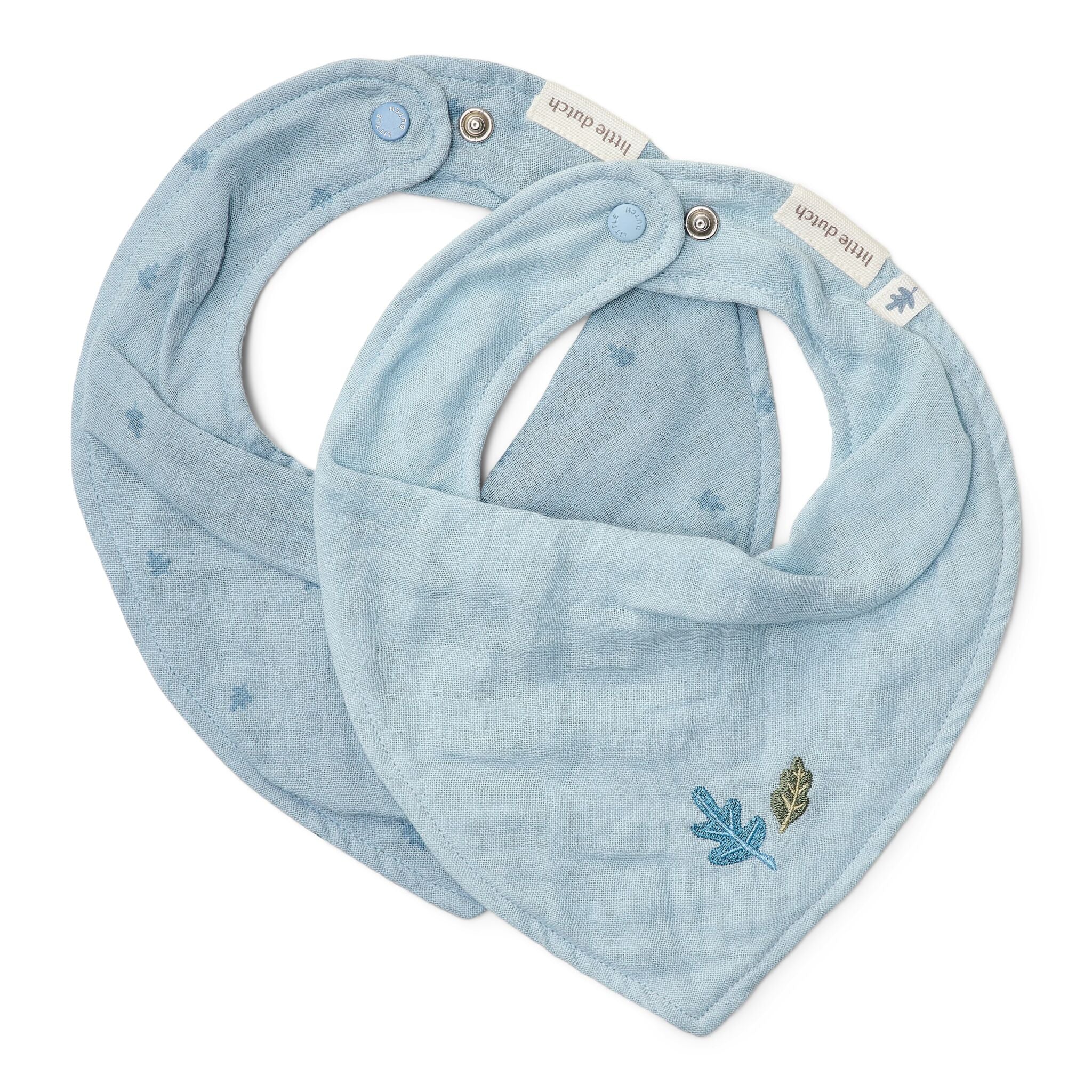 LITTLE DUTCH. Σετ 2 σαλιάρες-μπαντάνες Pure Denim Blue