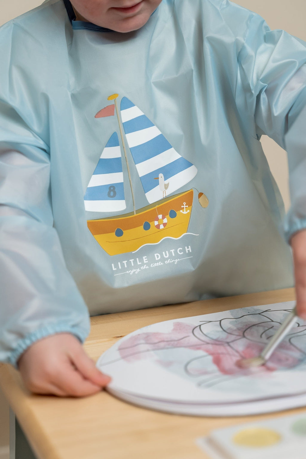 LITTLE DUTCH. Μπλουζάκι-ποδιά ζωγραφικής Sailors Bay