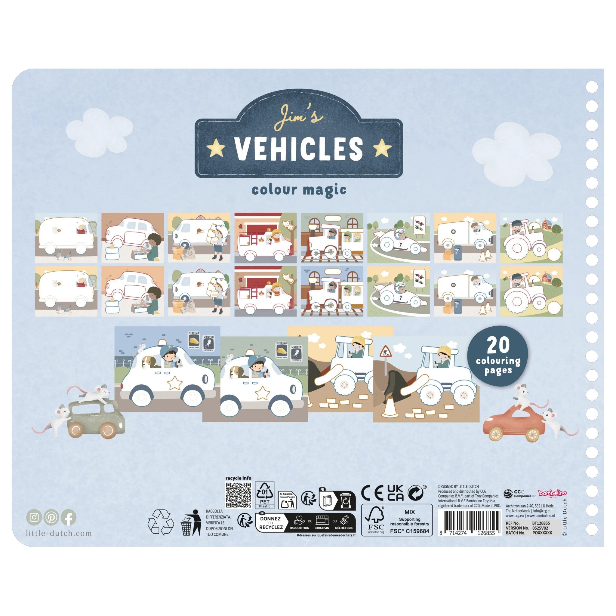 LITTLE DUTCH. Μπλοκ ζωγραφικής με ξυλομπογιές Jim