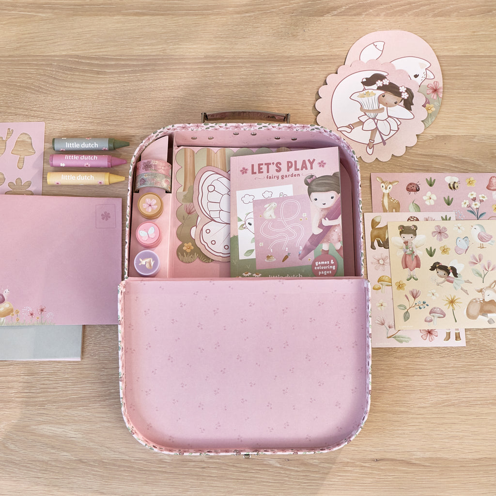 LITTLE DUTCH. Σετ ζωγραφικής - κατασκευών σε βαλιτσάκι Rosa Fairy Garden