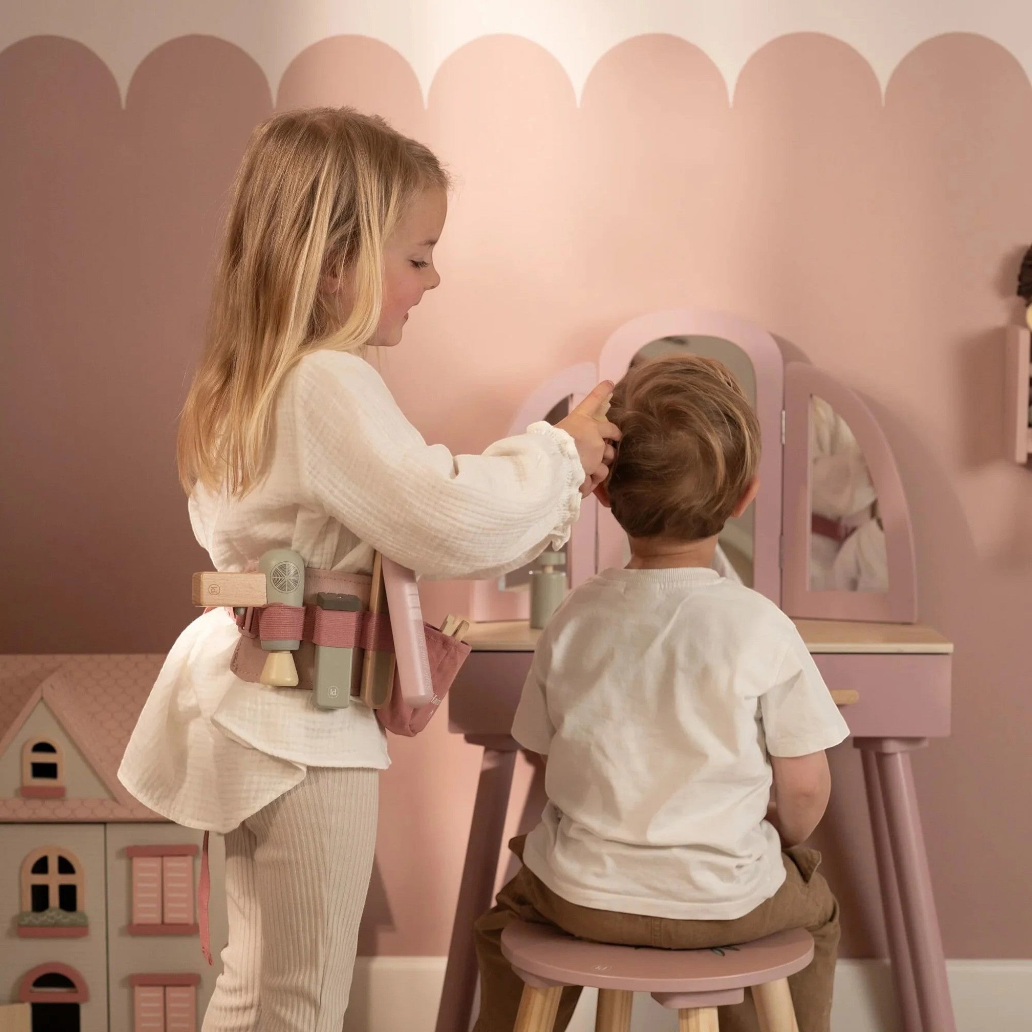 LITTLE DUTCH. Σετ κομμωτικής με ζώνη και ξύλινα αξεσουάρ FSC