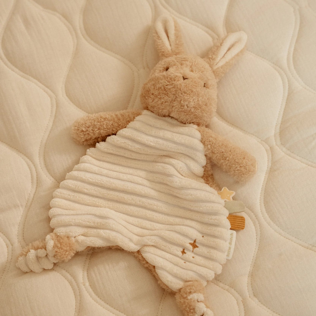 LITTLE DUTCH. Υφασμάτινο ανάγλυφο ντουντού κουνελάκι Newborn Naturals GRS