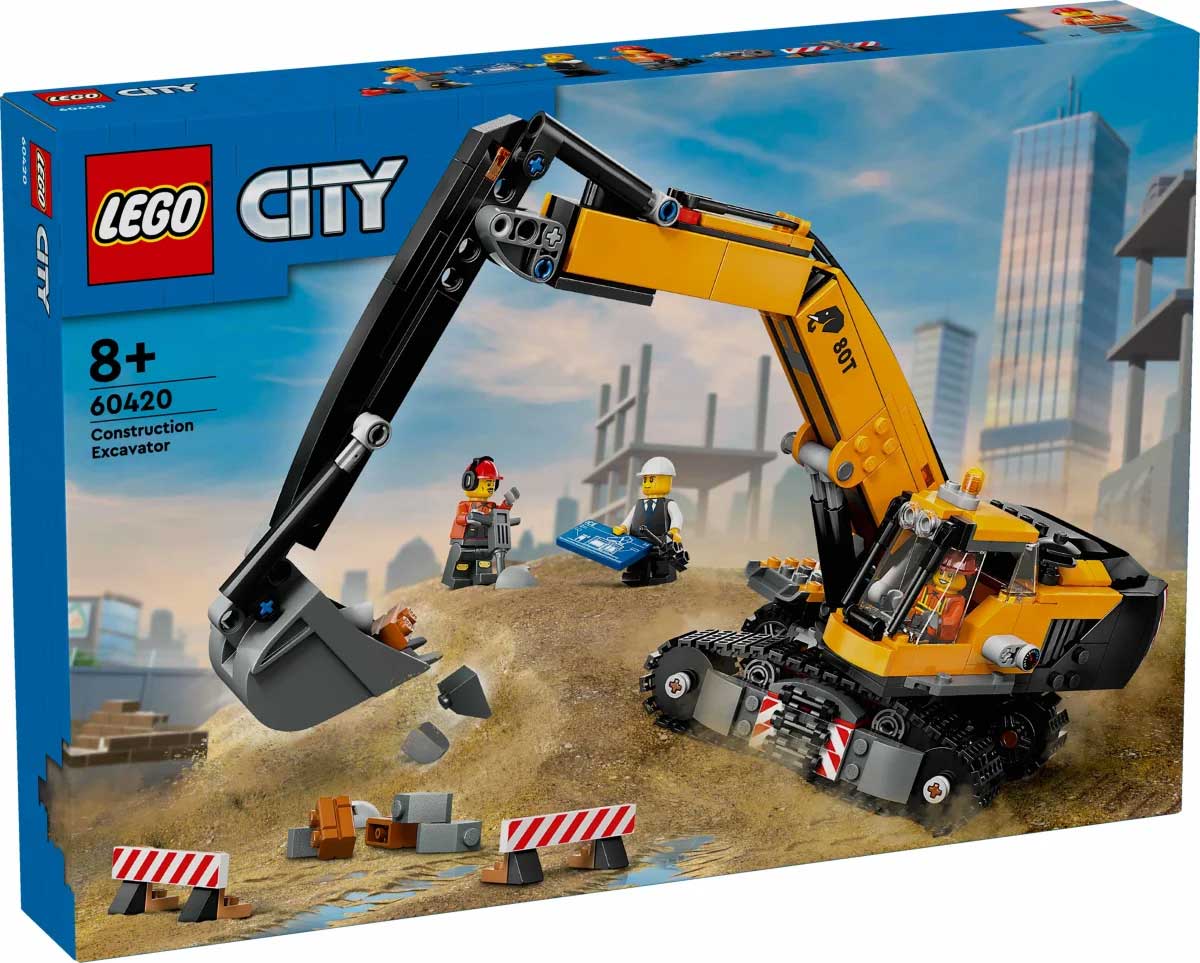 LEGO 60420 - LEGO CITY - Yellow Construction Excavator