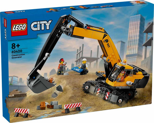 LEGO 60420 - LEGO CITY - Yellow Construction Excavator