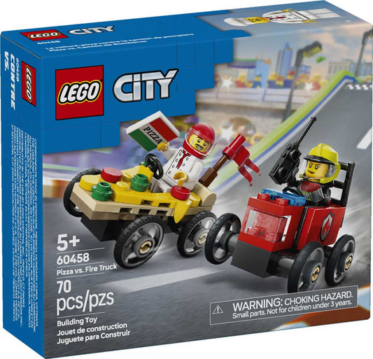 LEGO 60458 - LEGO CITY - Pizza vs. Fire Truck Race Car Pack