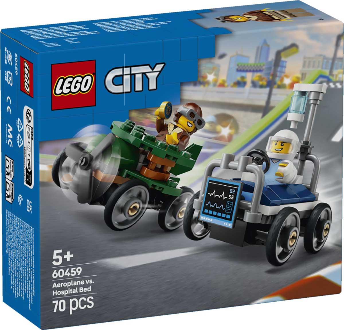 LEGO 60459 - LEGO CITY - Airplane vs. Hospital Bed Race Car Pack