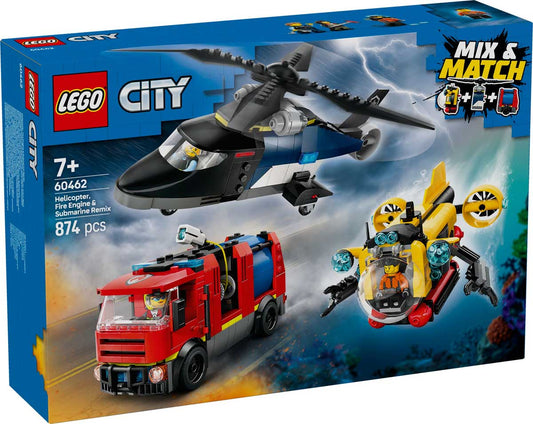 LEGO 60462 - LEGO CITY - Helicopter, Fire Truck & Submarine Remix