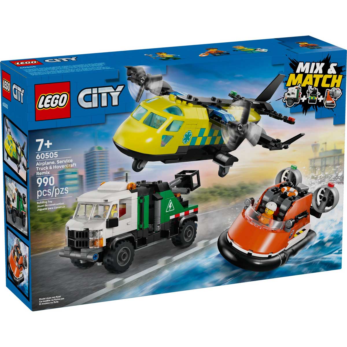 LEGO 60505 - LEGO CITY - Airplane, Service Truck & Hovercraft Remix