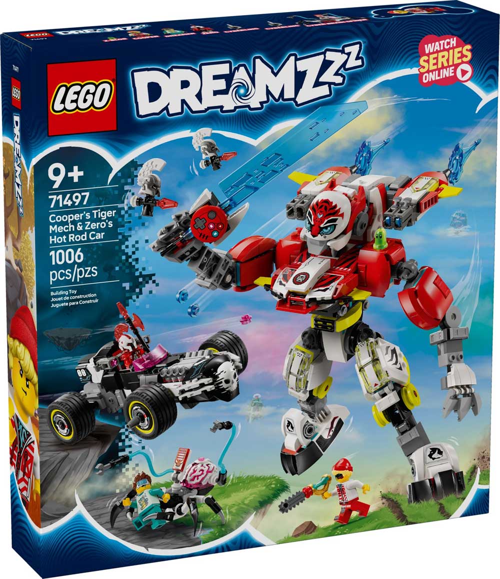 LEGO 71497 - LEGO DREAMZZZ - Cooper's Tiger Mech & Zero's Hot Rod Car