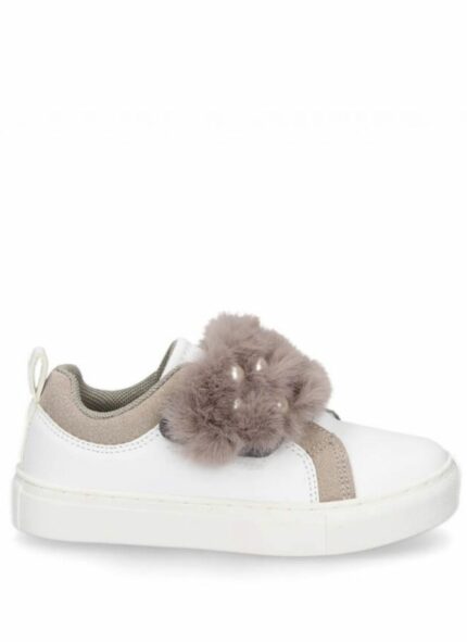 Lelli Kelly sneakers γούνα λευκό-γκρι