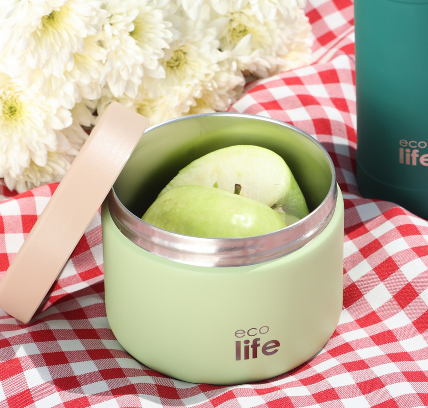 Εcolife Στρογγυλό Θερμός Φαγητού 650ml Πράσινο 33-BO-9095