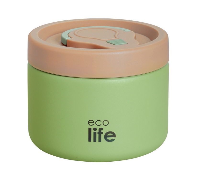 Εcolife Στρογγυλό Θερμός Φαγητού 650ml Πράσινο 33-BO-9095