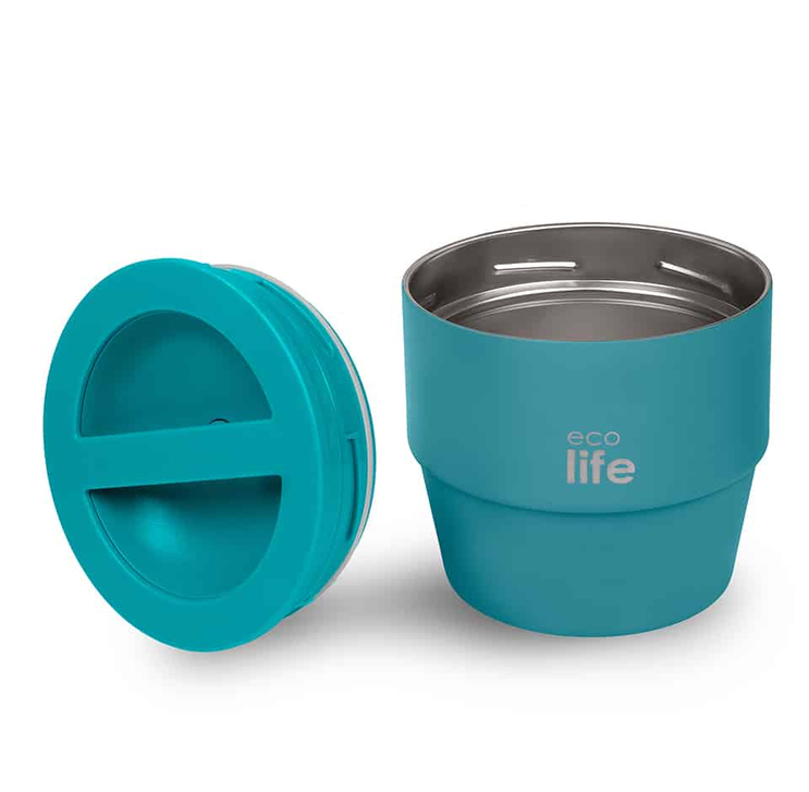 Ecolife Στρογγυλό Θερμός Φαγητού 750ml Ecolife Πετρόλ 33-B0-9065