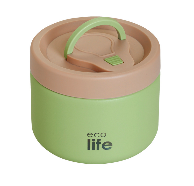 Εcolife Στρογγυλό Θερμός Φαγητού 650ml Πράσινο 33-BO-9095