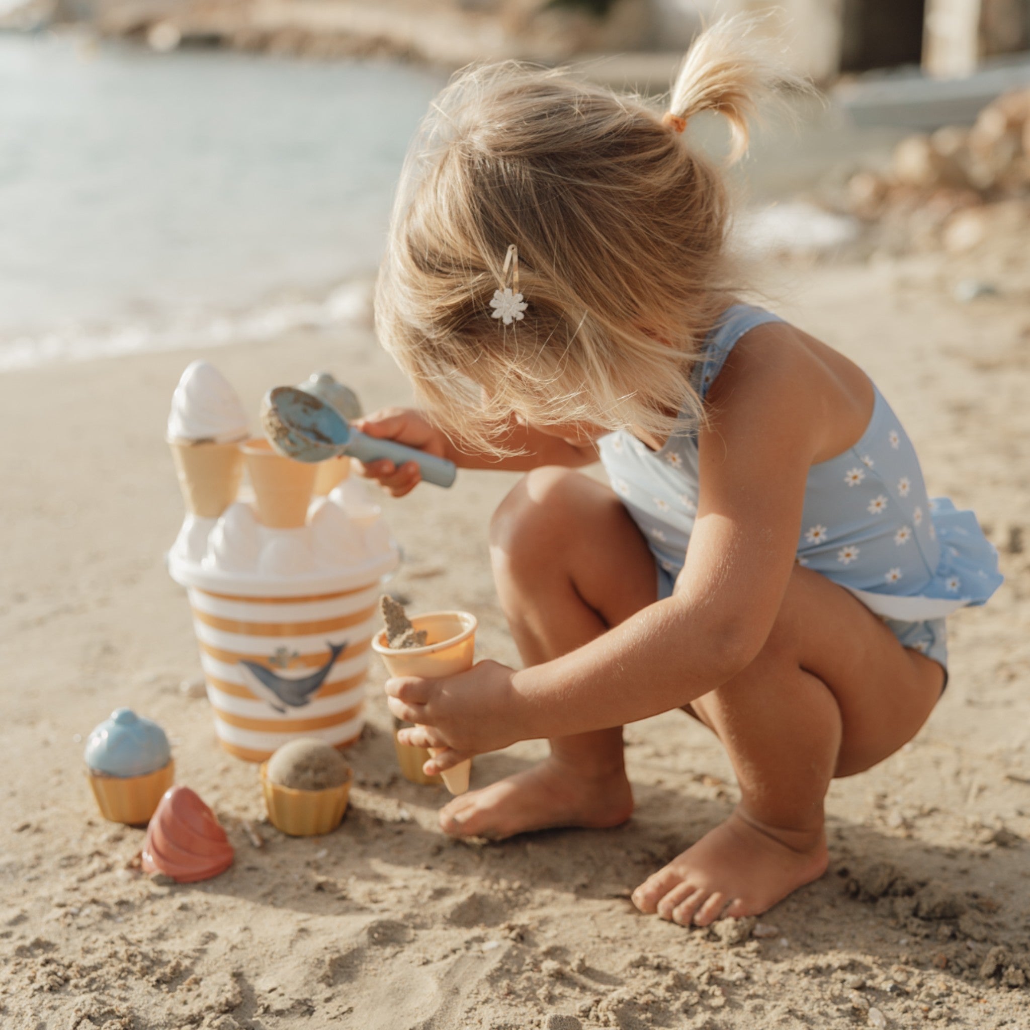 LITTLE DUTCH Σετ κουβαδάκια παραλίας Ice Cream Ocean Dreams Μπλε LD2012315