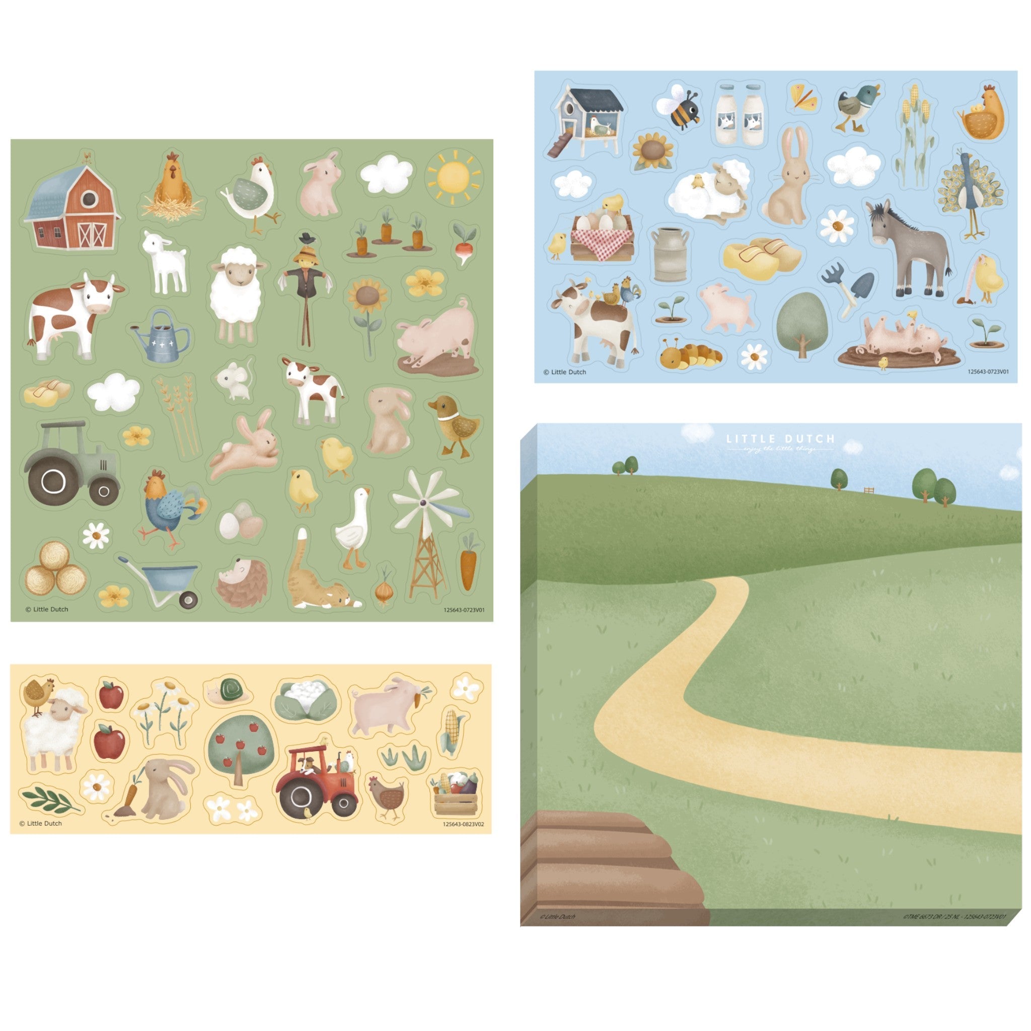 LITTLE DUTCH Σετ με αυτοκόλλητα Little Farm LD125643
