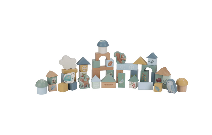 Little Dutch Σετ ξύλινα τουβλάκια Forest Friends FSC LD7245