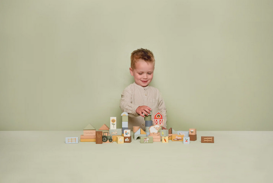 Little Dutch Σετ ξύλινα τουβλάκια Little Farm FSC  LD7145