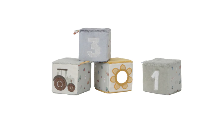 Little Dutch Σετ παιχνιδιού με υφασμάτινους κύβους Little Farm LD8816