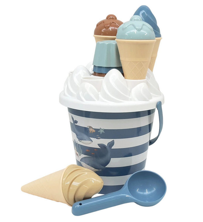 LITTLE DUTCH Σετ κουβαδάκια παραλίας Ice Cream Ocean World Μπλε LD2016376