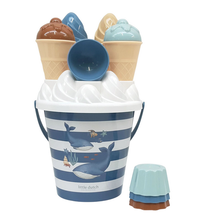 LITTLE DUTCH Σετ κουβαδάκια παραλίας Ice Cream Ocean World Μπλε LD2016376