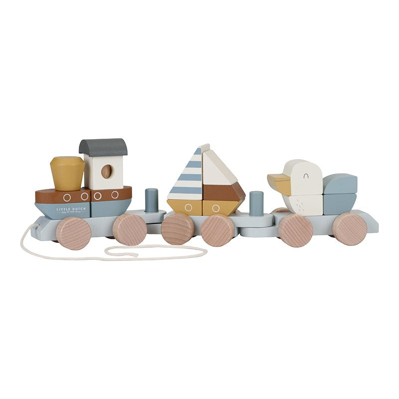 Little Dutch Ξύλινο τρενάκι με άσκηση λεπτής κίνησης Sailors Bay LD7068