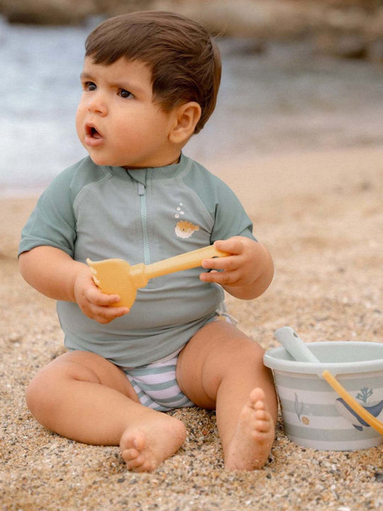 LITTLE DUTCH. Μπλουζάκι κοντομάνικο με προστασία UV Seashells Surf Blue - Νο 86/92