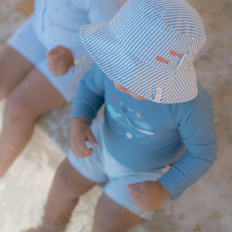 LITTLE DUTCH. Μπλουζάκι μακρυμάνικο με προστασία UV Ocean Blue - Νο 74/80