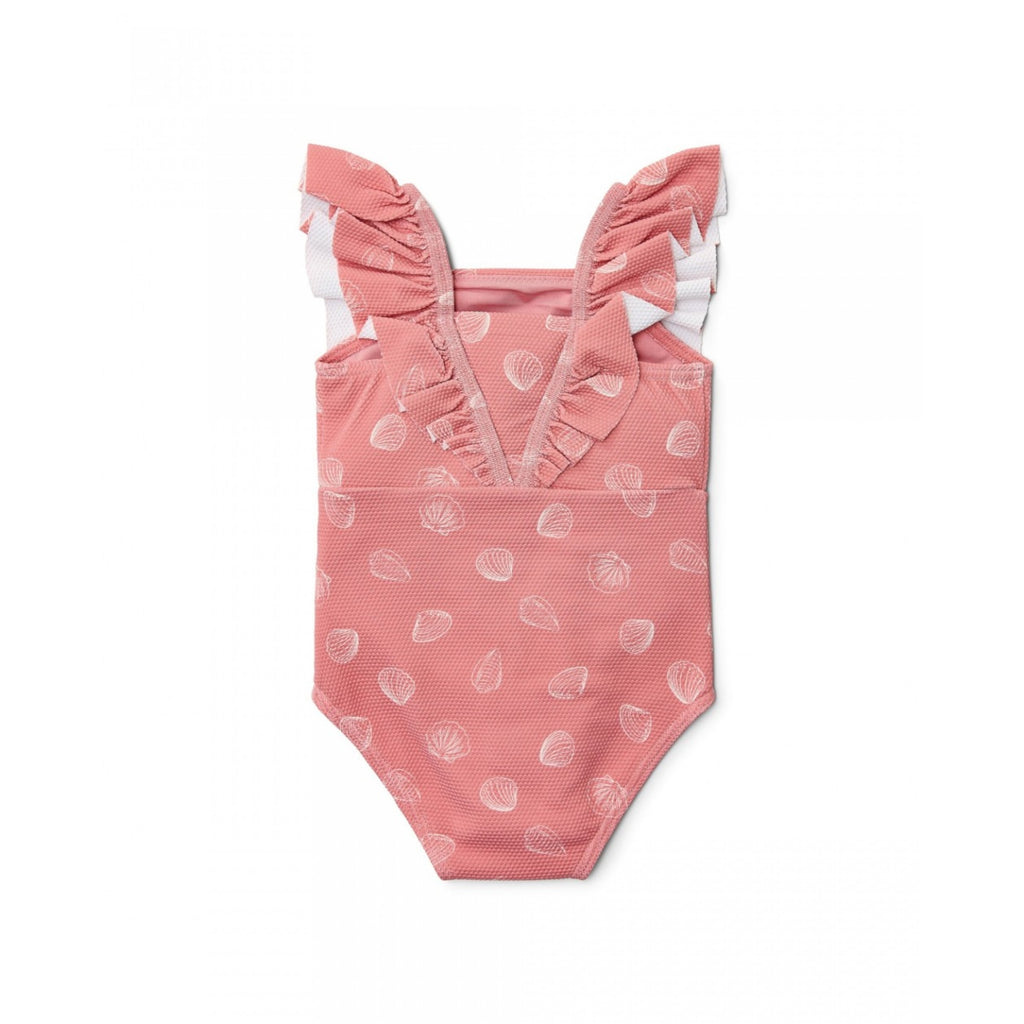 LITTLE DUTCH. Ολόσωμο μαγιό με βολάν Ocean Treasures Pink - Νο 98/104