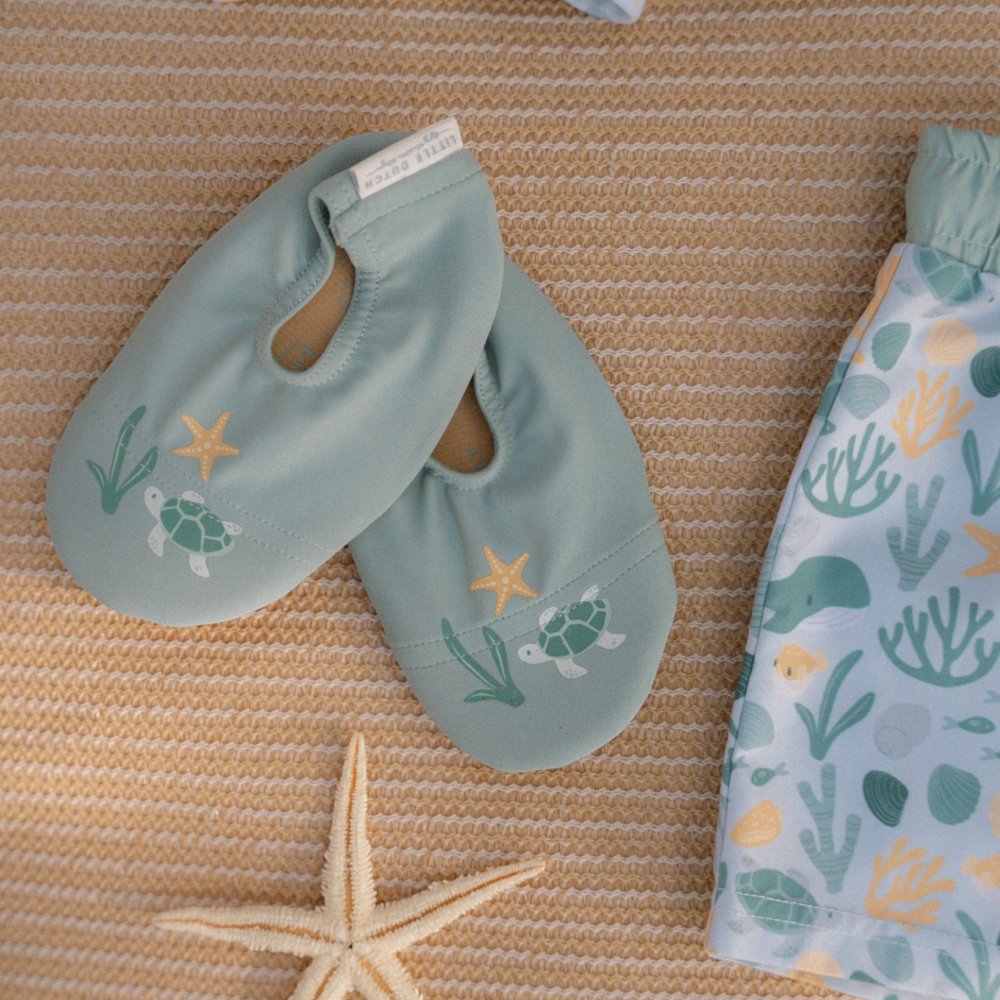 LITTLE DUTCH. Παιδικά παπουτσάκια θαλάσσης Seashells Surf Blue - Νο 23/24