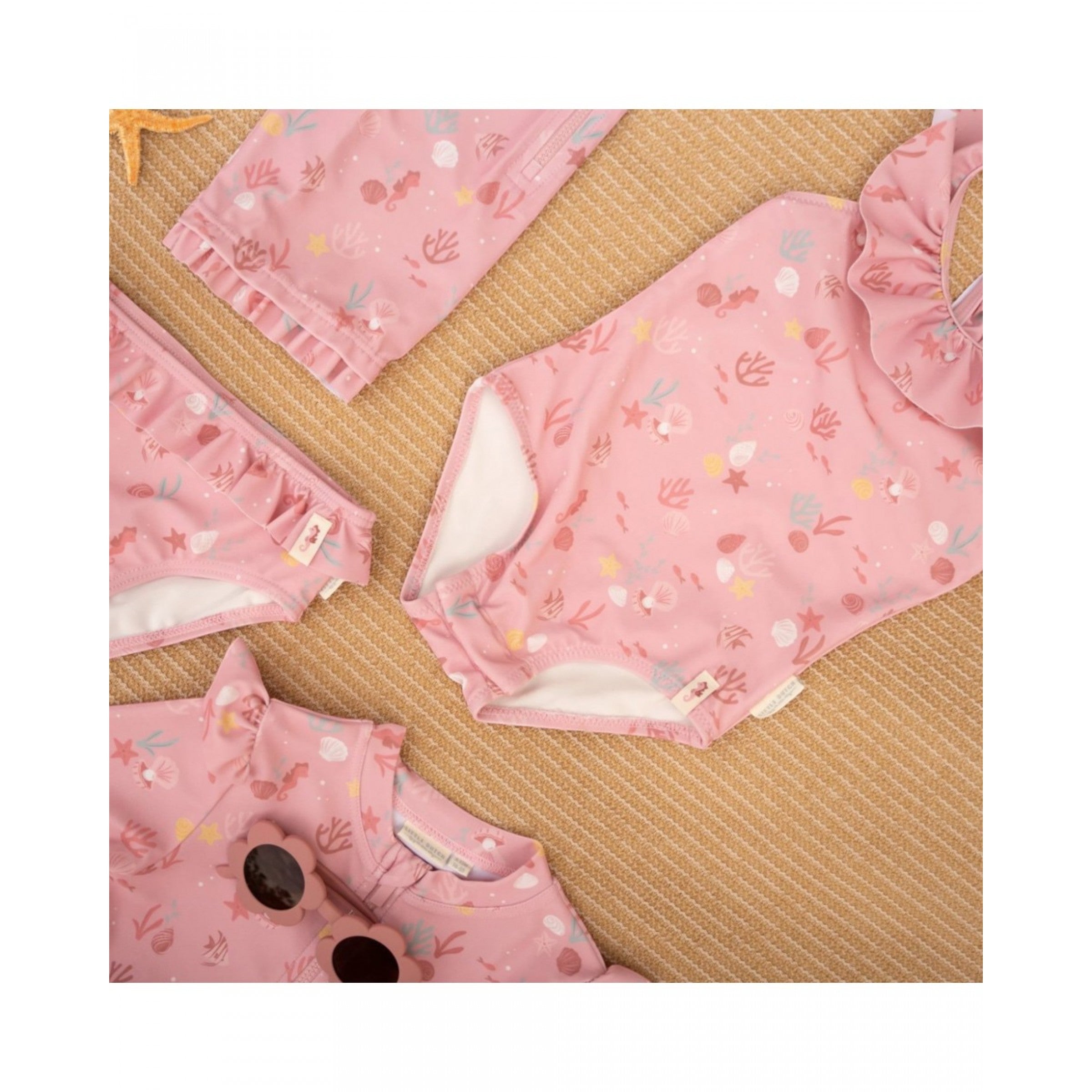 LITTLE DUTCH. Παιδικό μαγιό μπικίνι με βολάν Ocean Treasures Multi-colour - Νο 74/80